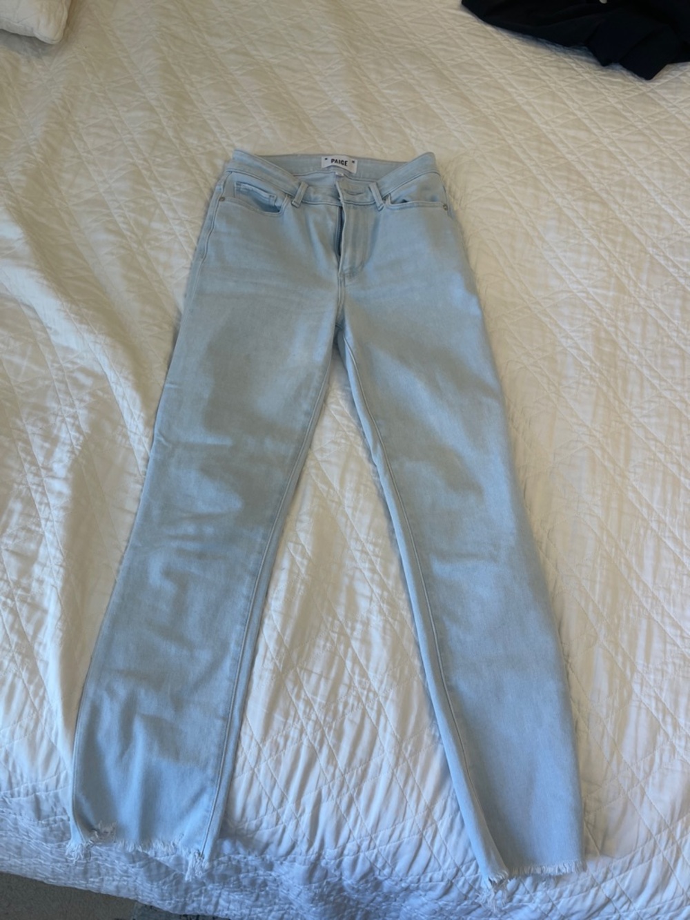 PAIGE Pale Blue Straight Leg Jeans Cindy